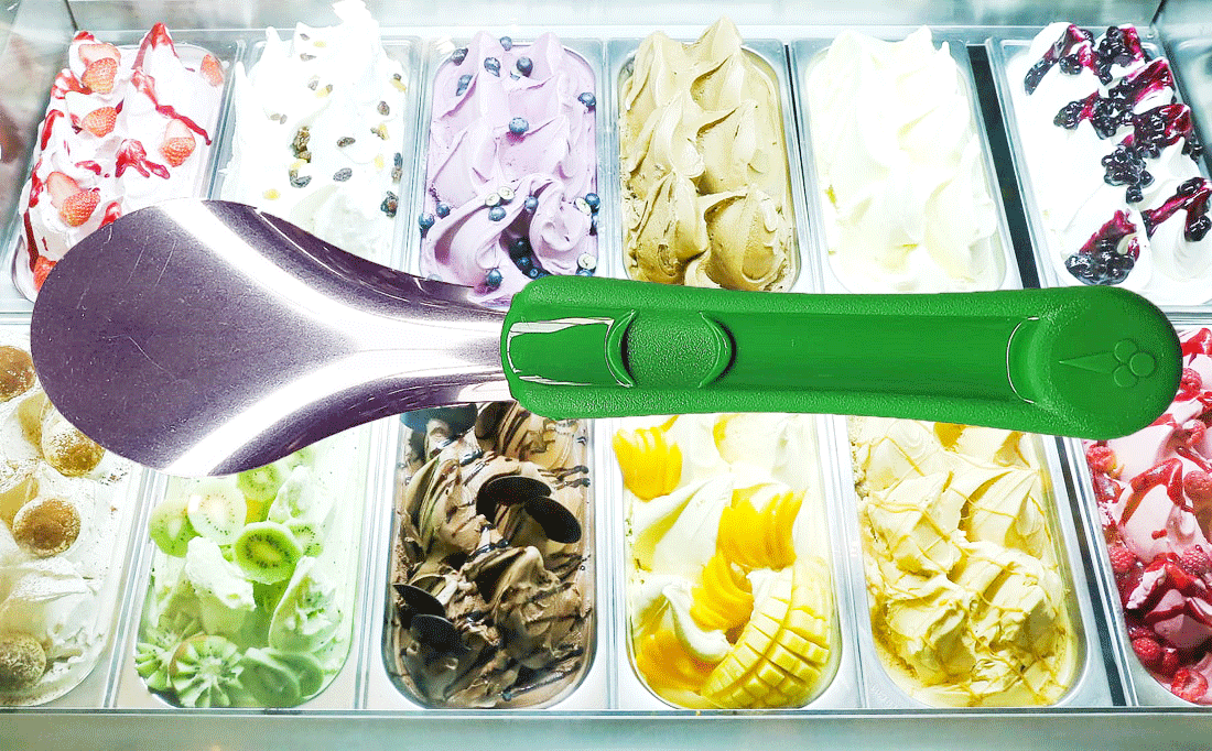 Ice Cream Spatula Gelato Stainless Steel Plastic Handle Green