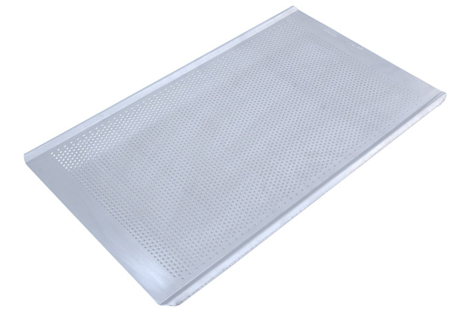 PERFORATED TRAY GN1/1 Long sides crease Alumium